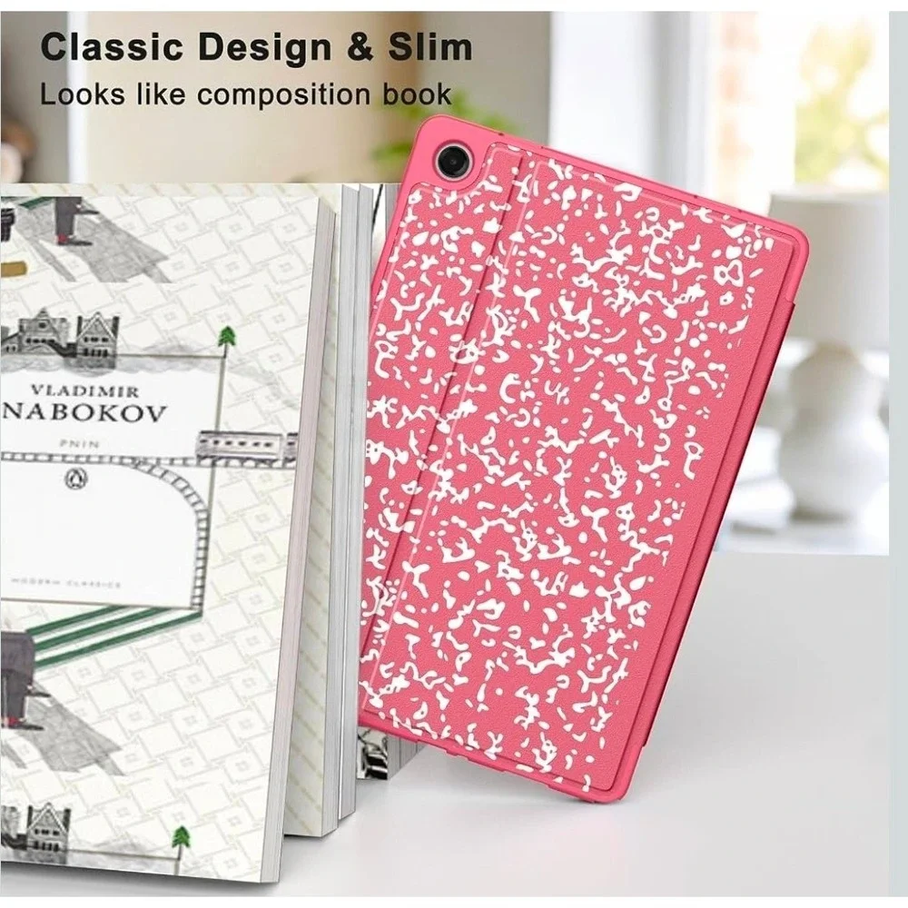 Pink Composition Case for Samsung Galaxy Tab A9+ A11+ 11 inch Folio SM-X210